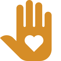 Hand and heart icon