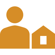 Person and home icon