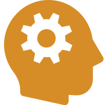 Head with cog icon
